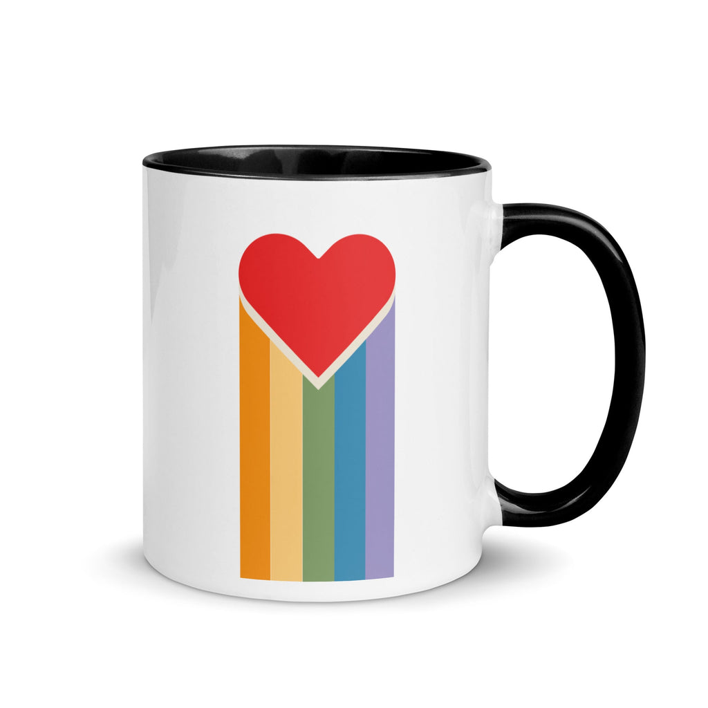 Bleeding Rainbow Heart Mug - Black - LGBTPride.com