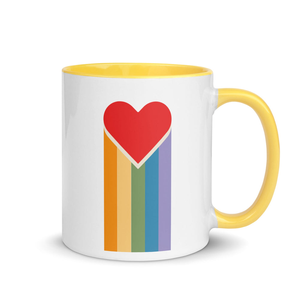 Bleeding Rainbow Heart Mug - Yellow - LGBTPride.com