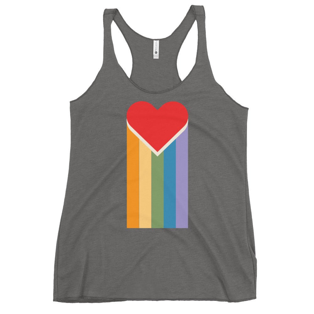 Bleeding Rainbow Heart Women's Tank Top - Premium Heather - LGBTPride.com