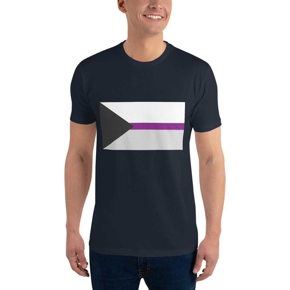 Demisexual Pride Flag Men's T-shirt - Midnight Navy - LGBTPride.com