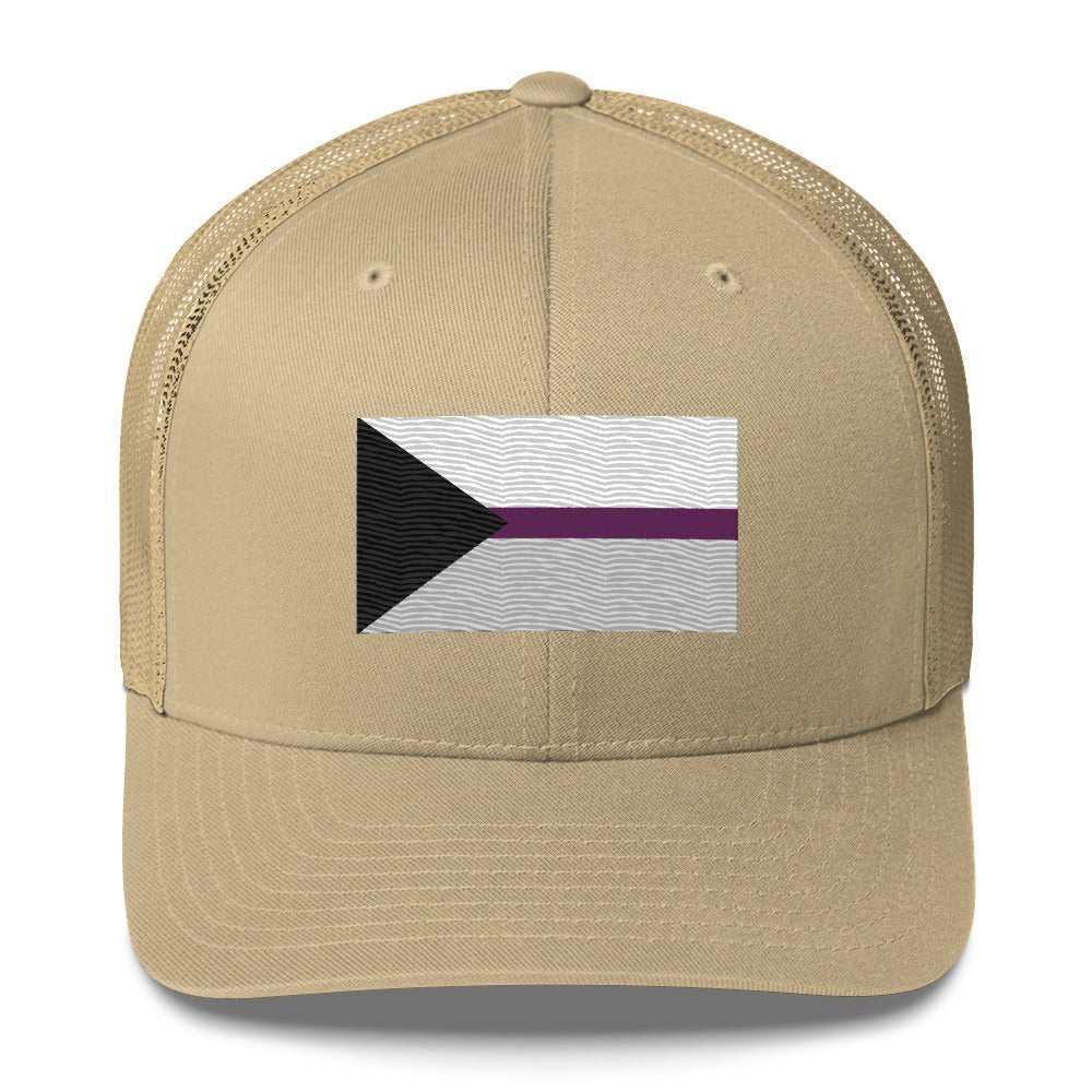 Demisexual Pride Flag Trucker Hat - Khaki - LGBTPride.com