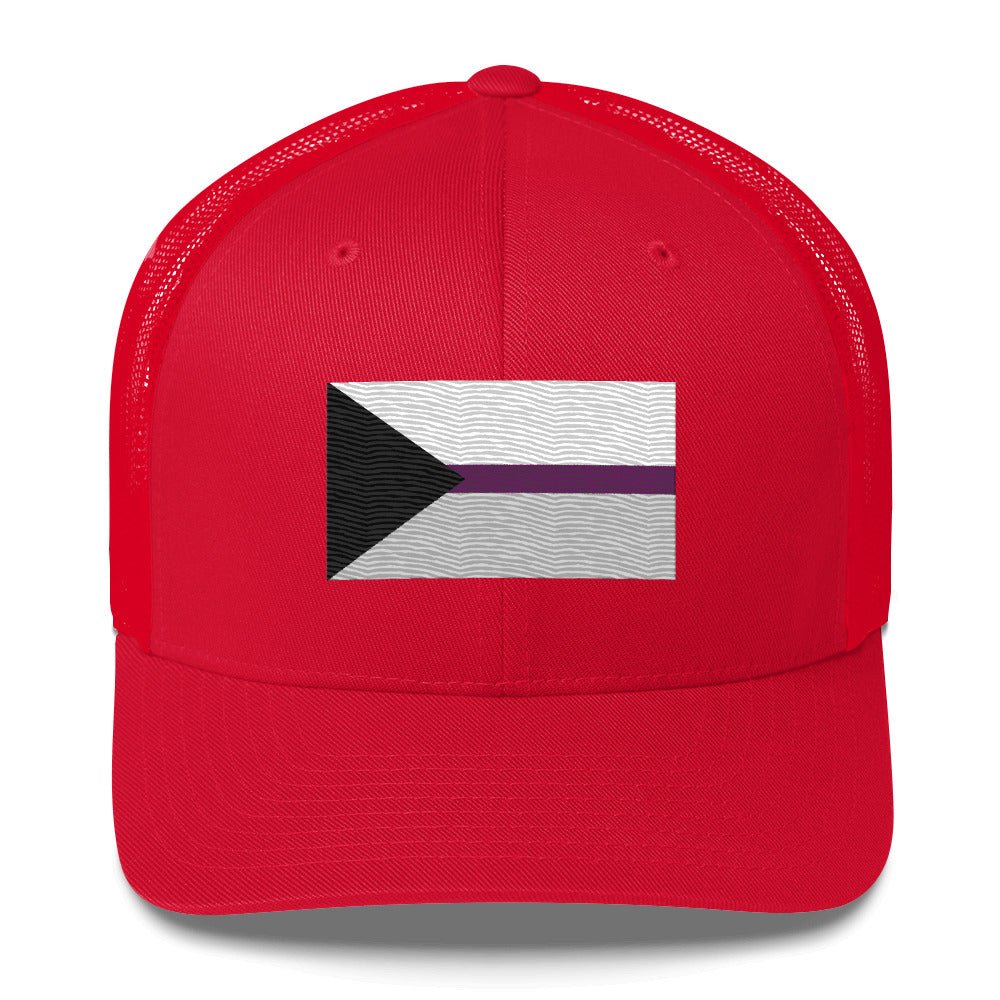 Demisexual Pride Flag Trucker Hat - Red - LGBTPride.com