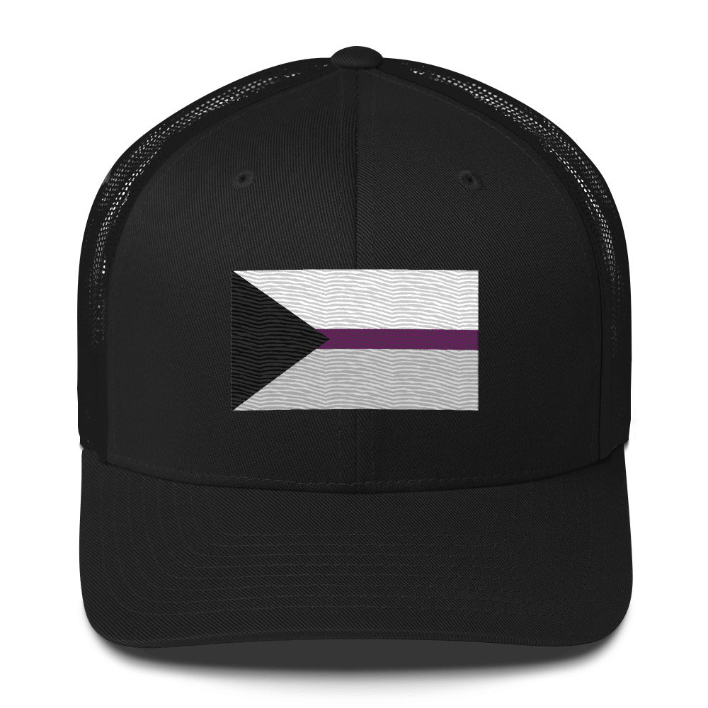 Demisexual Pride Flag Trucker Hat - Black - LGBTPride.com