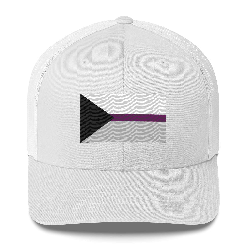 Demisexual Pride Flag Trucker Hat - White - LGBTPride.com