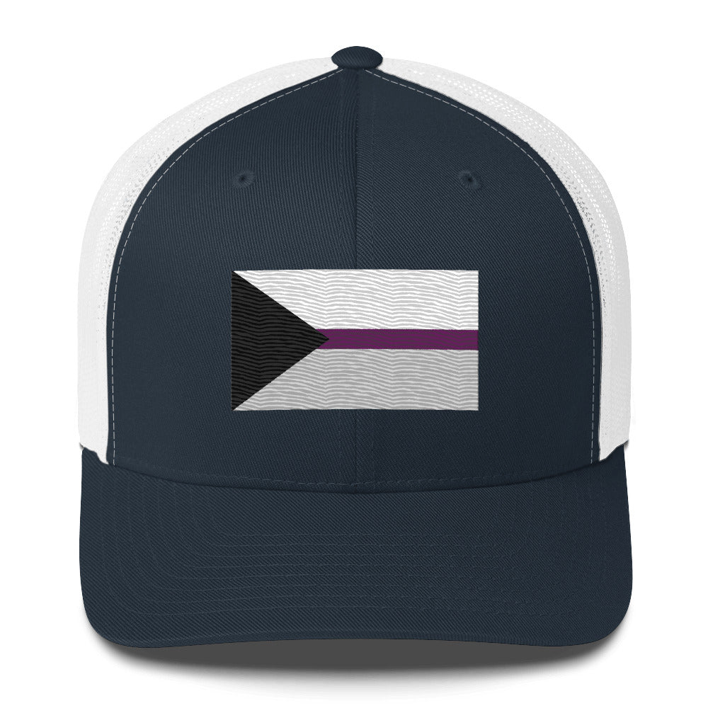 Demisexual Pride Flag Trucker Hat - Navy/ White - LGBTPride.com