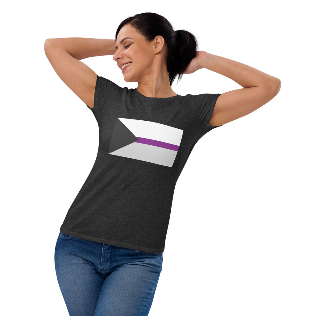 Demisexual Pride Flag Women's T-Shirt - Heather Dark Grey - LGBTPride.com