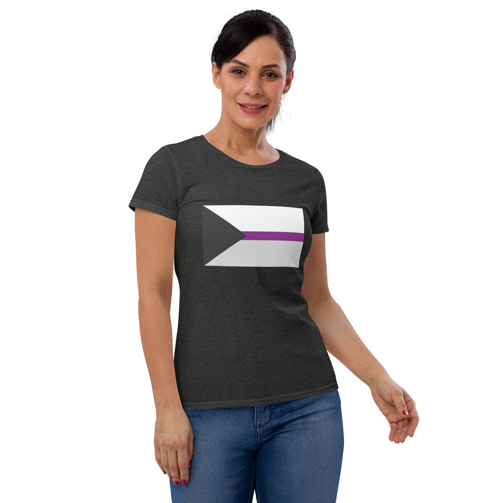Demisexual Pride Flag Women's T-Shirt - Heather Dark Grey - LGBTPride.com