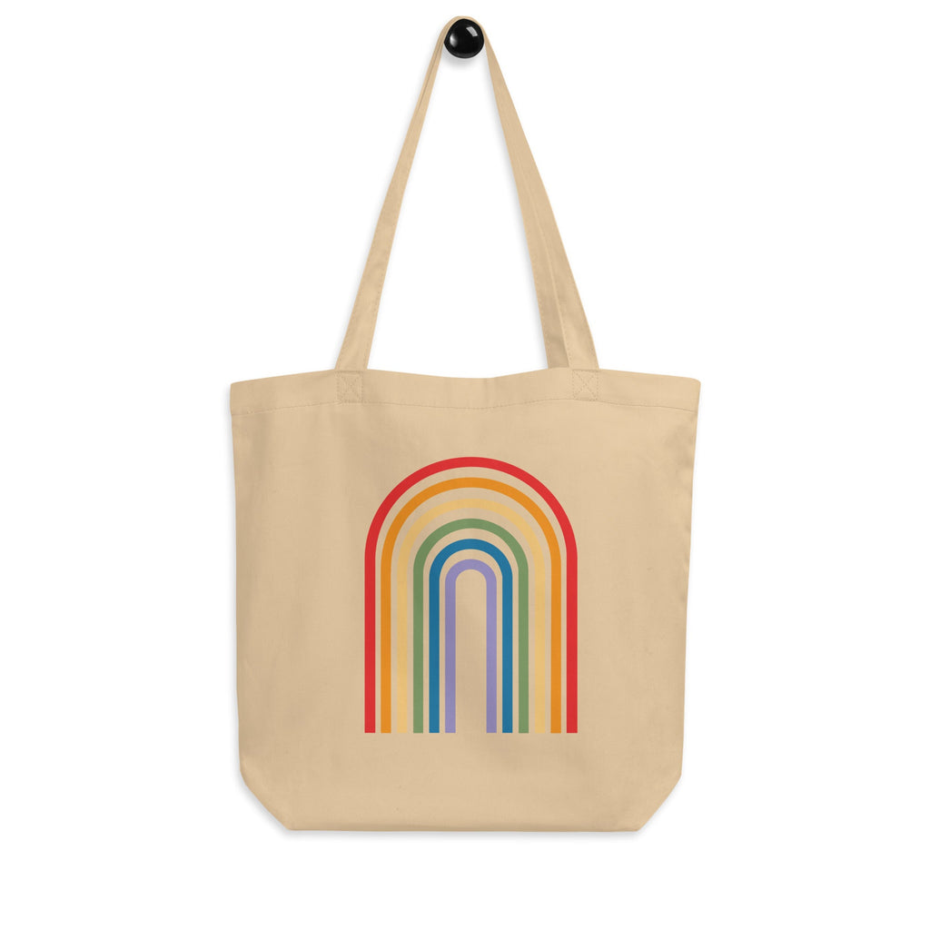 Eco Tote Bag - Retro Rainbow - Oyster - LGBTPride.com