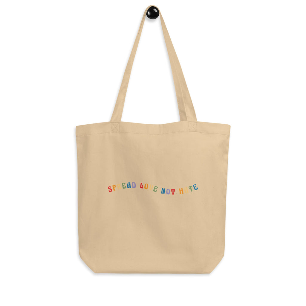 Eco Tote Bag - Spread Love Not Hate - Oyster - LGBTPride.com