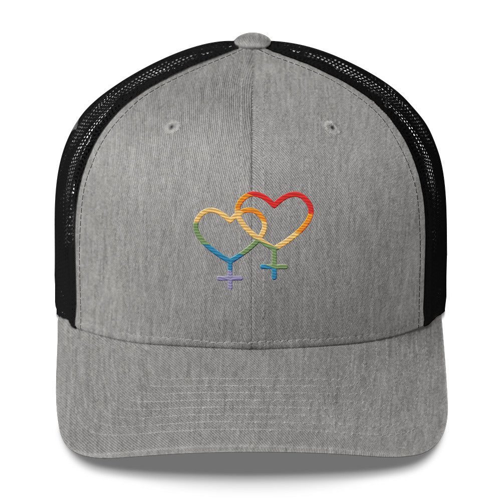 F4F Love Trucker Hat - Heather/ Black - LGBTPride.com