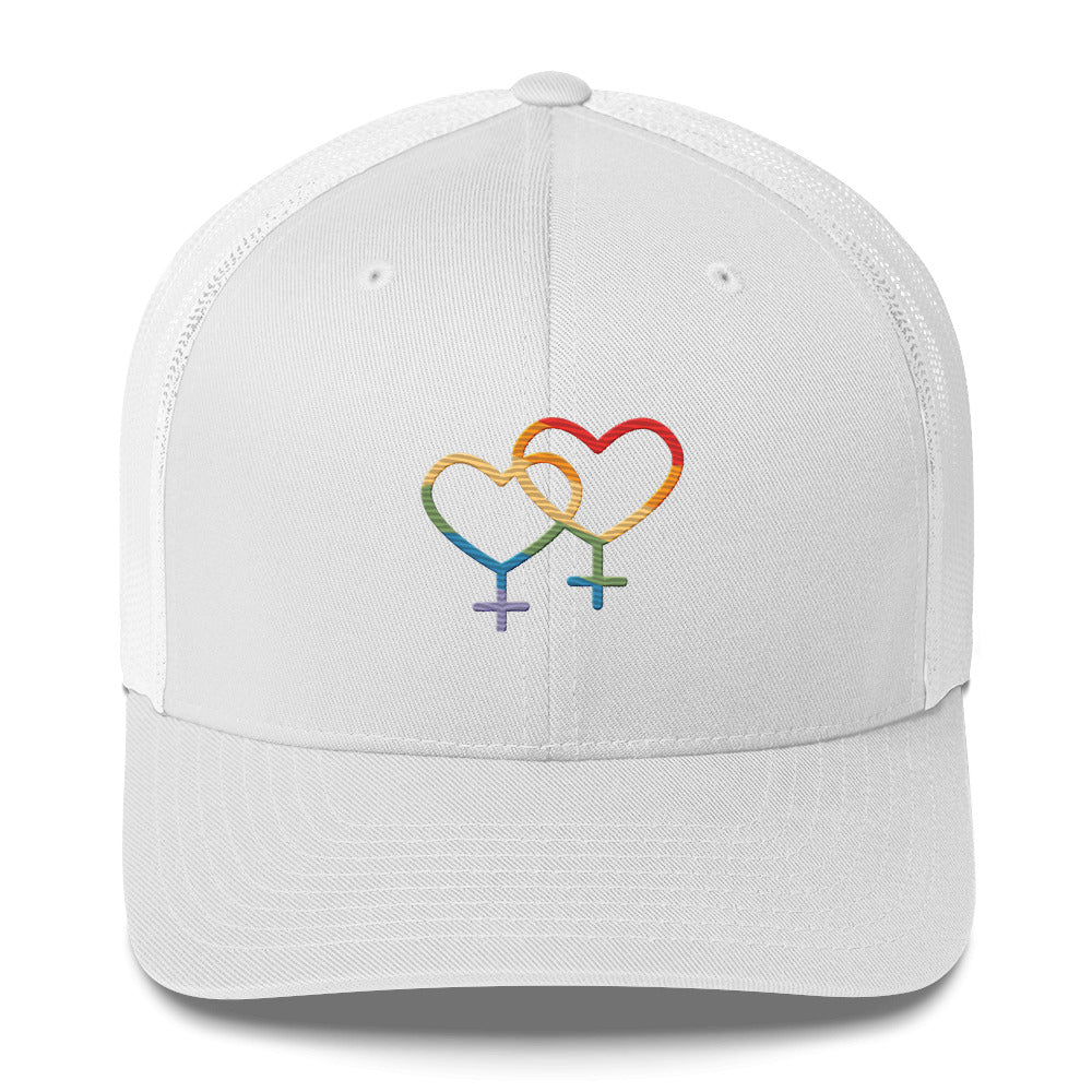 F4F Love Trucker Hat - White - LGBTPride.com