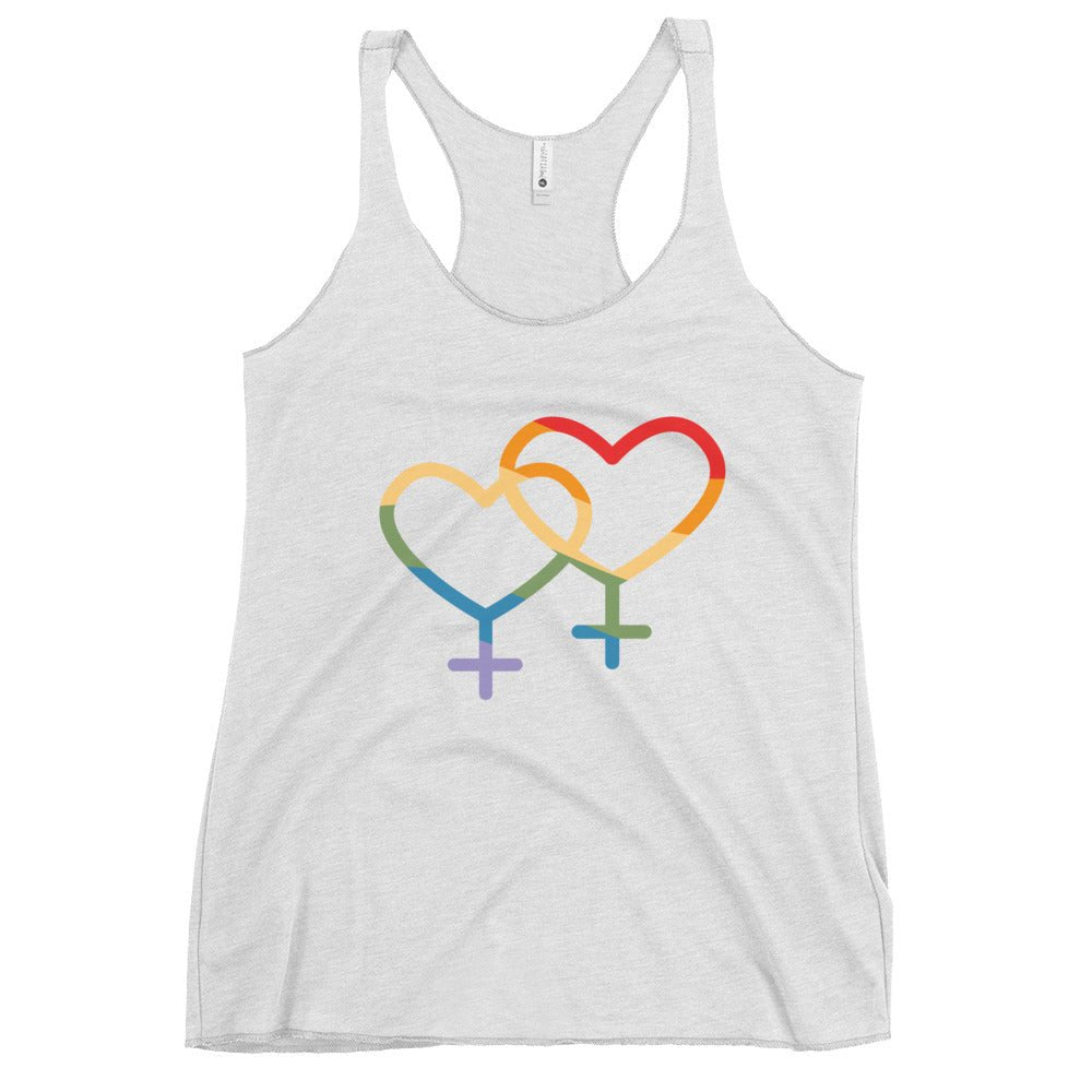 F4F Love Women's Tank Top - Heather White - LGBTPride.com