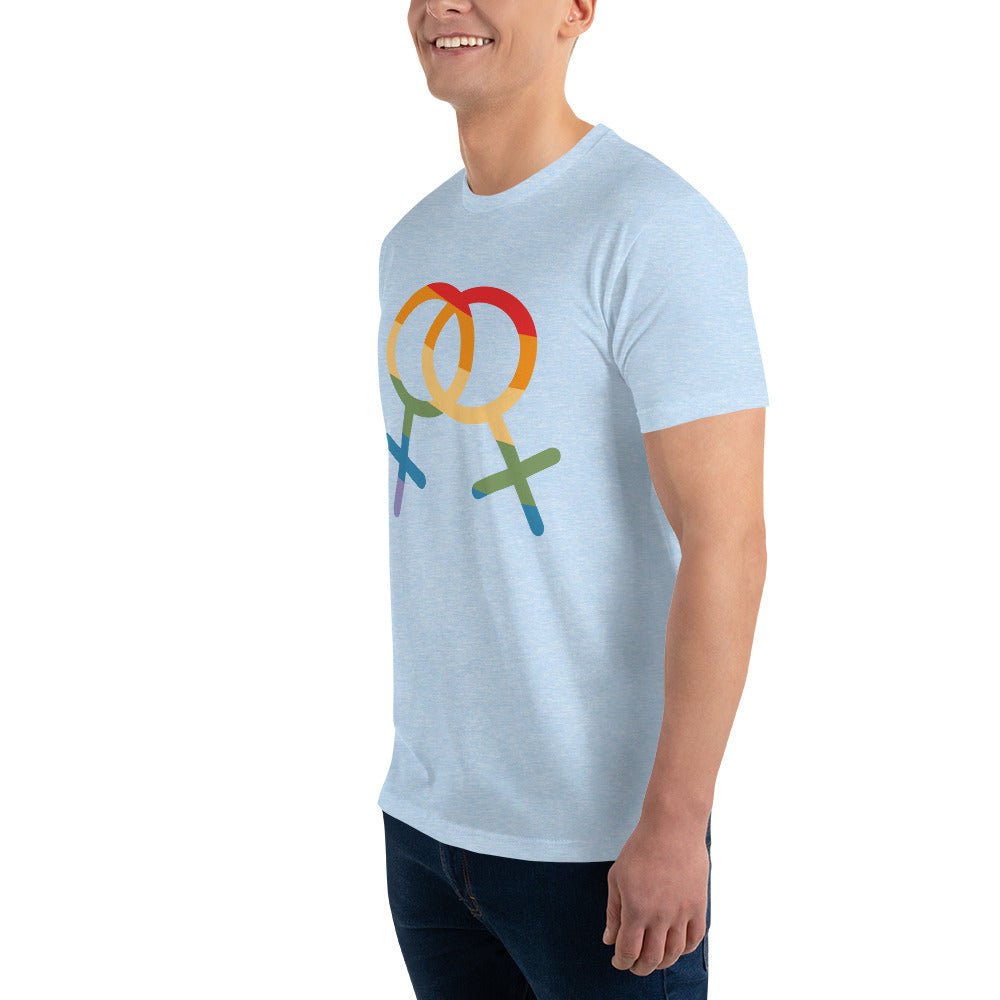 F4F Pride Men's T-Shirt - Light Blue - LGBTPride.com