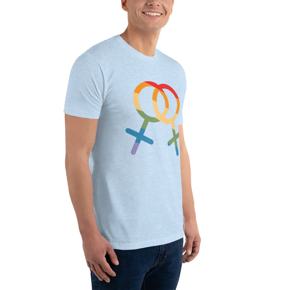 F4F Pride Men's T-Shirt - Light Blue - LGBTPride.com