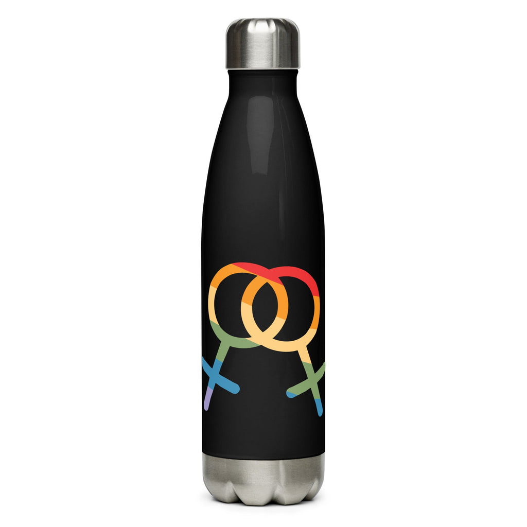 F4F Pride Stainless Steel Water Bottle - Black - LGBTPride.com