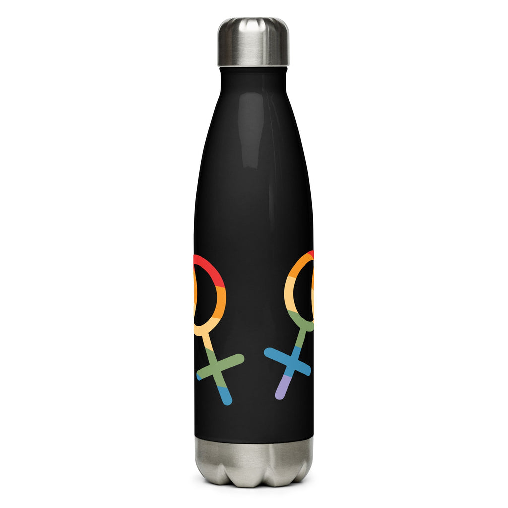 F4F Pride Stainless Steel Water Bottle - Black - LGBTPride.com