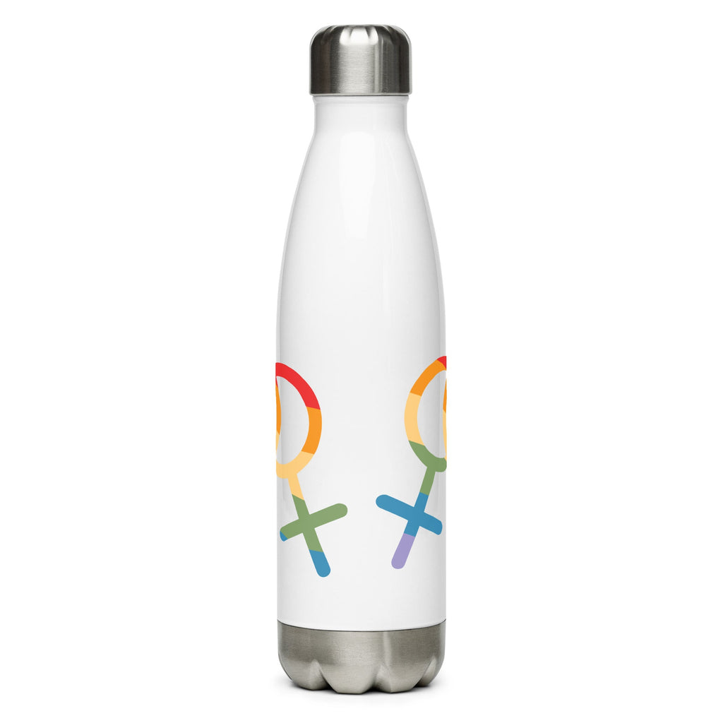 F4F Pride Stainless Steel Water Bottle - White - LGBTPride.com