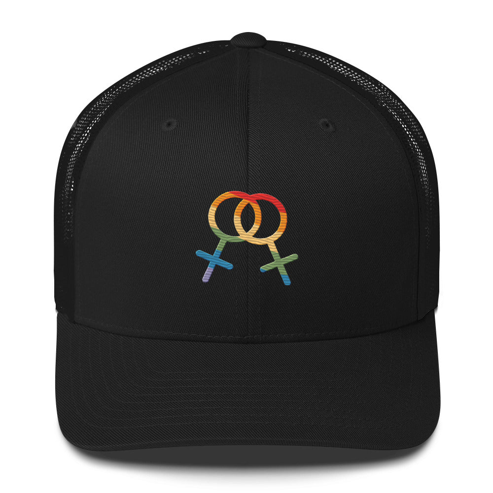 F4F Pride Trucker Hat - Black - LGBTPride.com