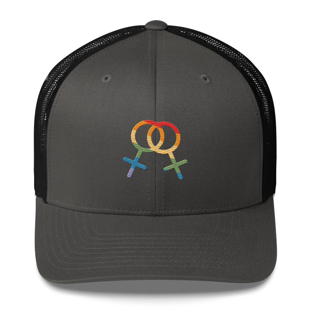F4F Pride Trucker Hat - Charcoal/ Black - LGBTPride.com