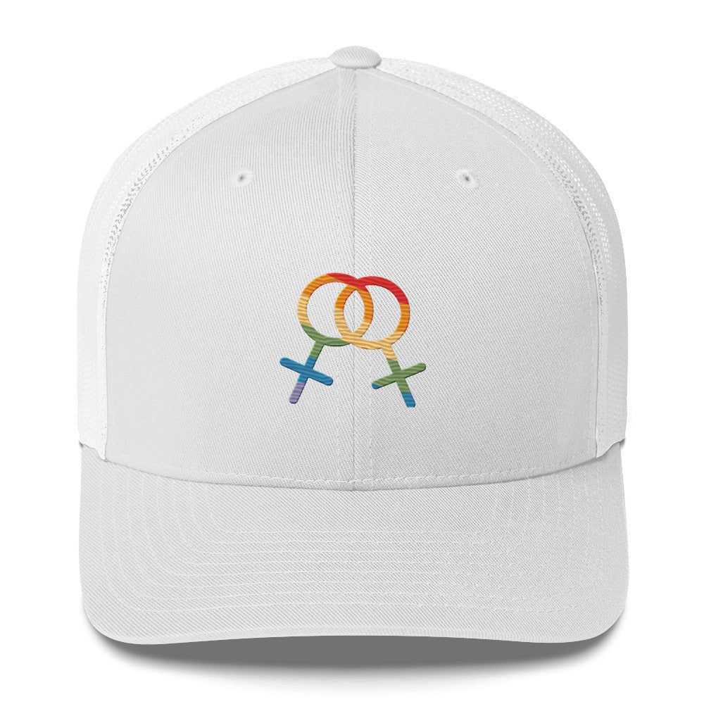 F4F Pride Trucker Hat - White - LGBTPride.com