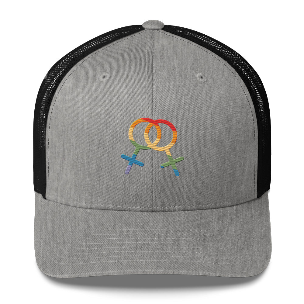F4F Pride Trucker Hat - Heather/ Black - LGBTPride.com