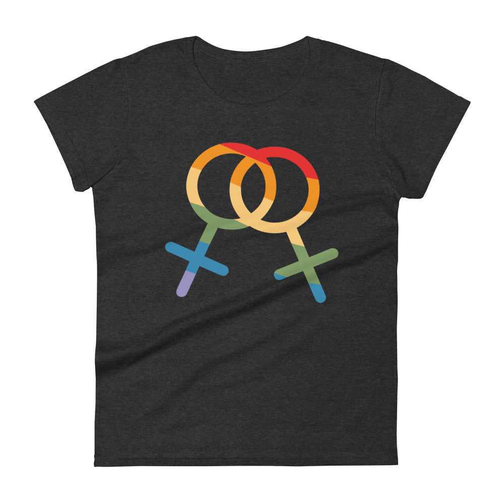 F4F Pride Women's T-Shirt - Heather Dark Grey - LGBTPride.com