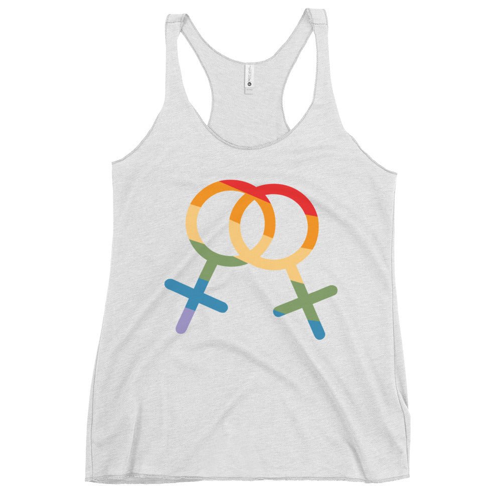 F4F Pride Women's Tank Top - Heather White - LGBTPride.com
