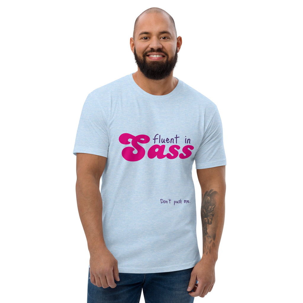 Fluent in Sass Men's T-Shirt - Light Blue - LGBTPride.com