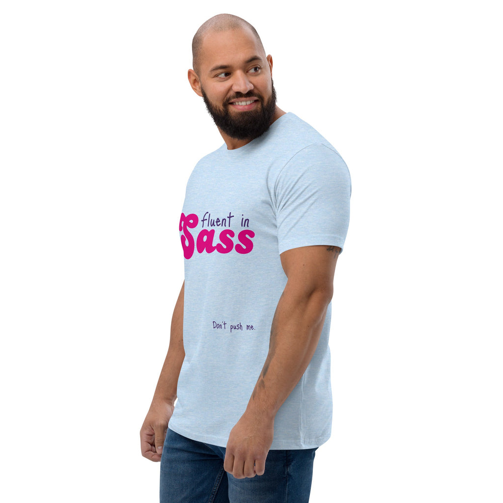 Fluent in Sass Men's T-Shirt - Light Blue - LGBTPride.com