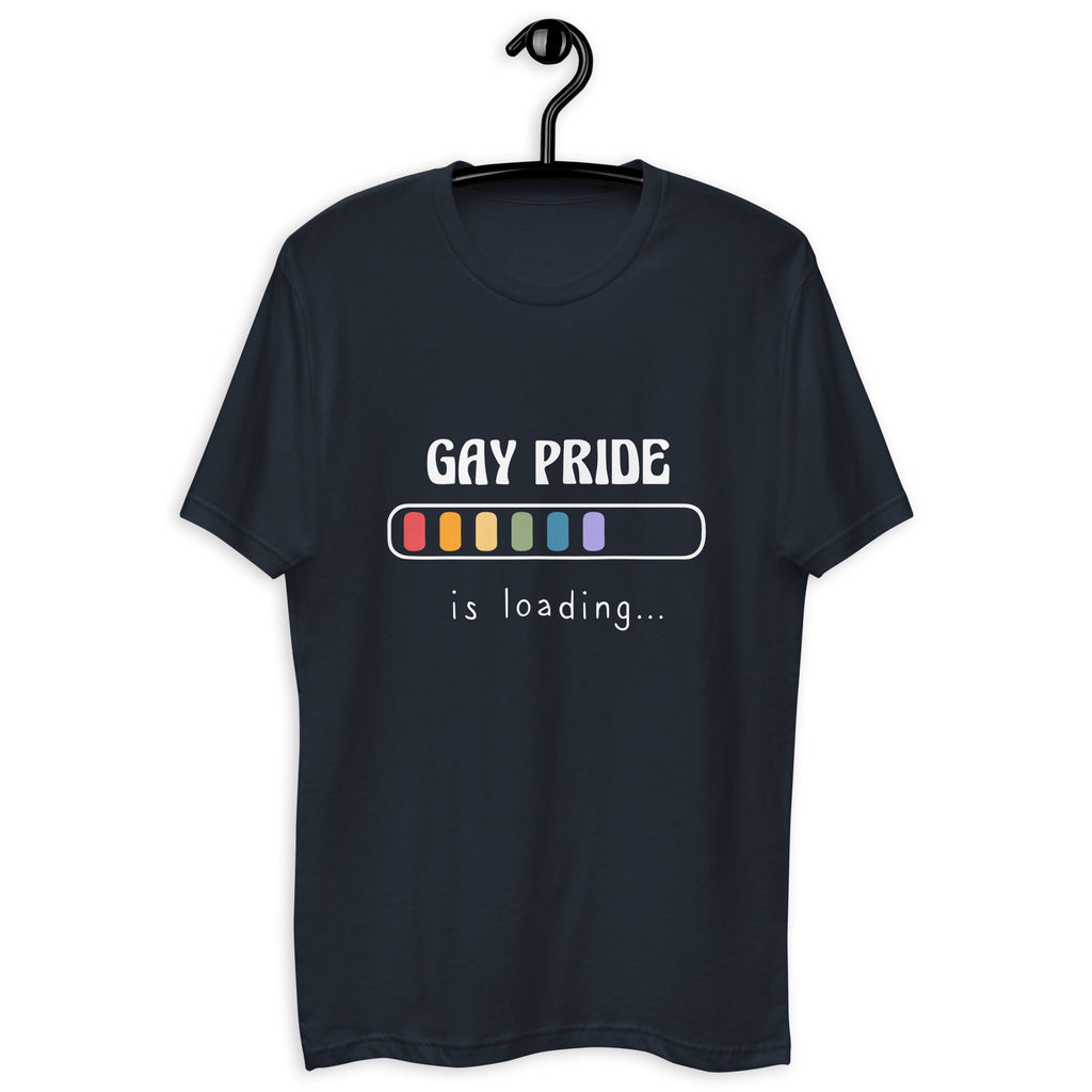 Gay Pride Loading Men's T-Shirt - Midnight Navy - LGBTPride.com