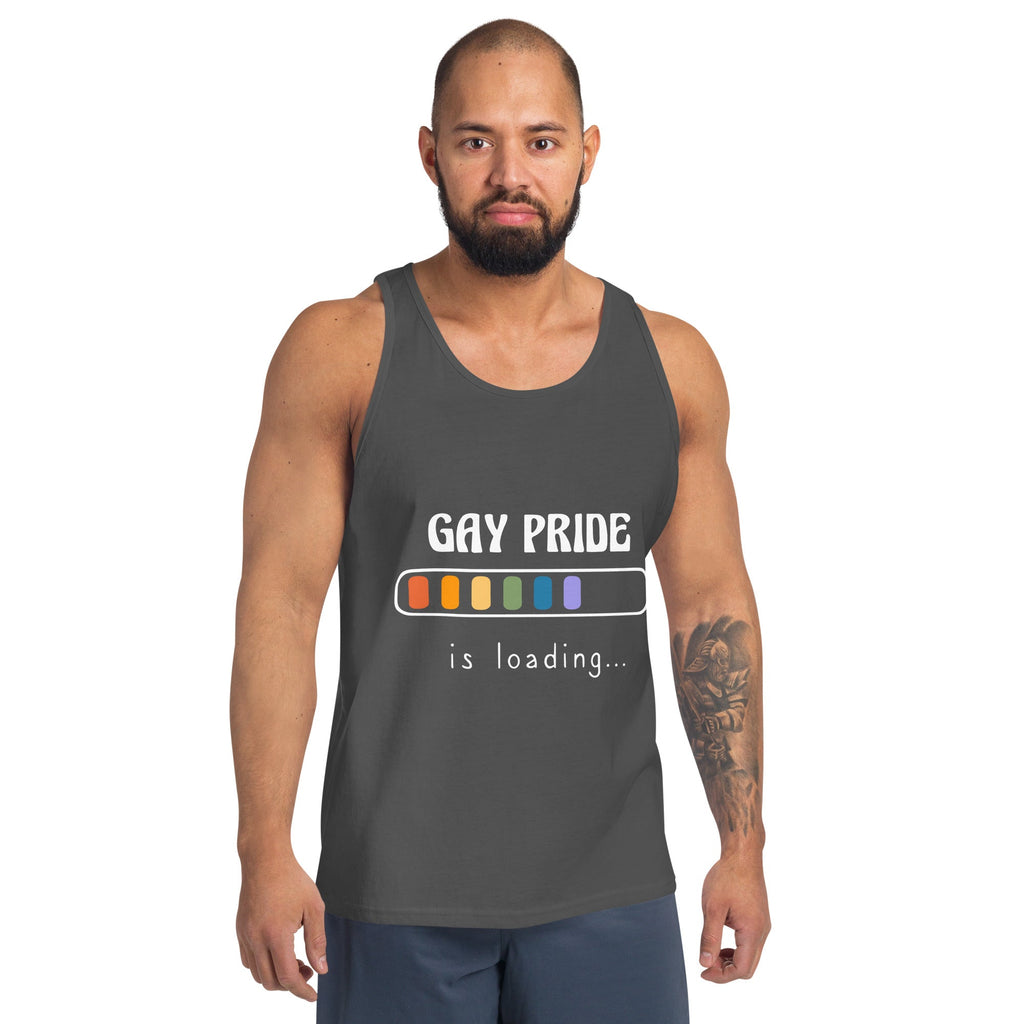Gay Pride Loading Men's Tank Top - Asphalt - LGBTPride.com