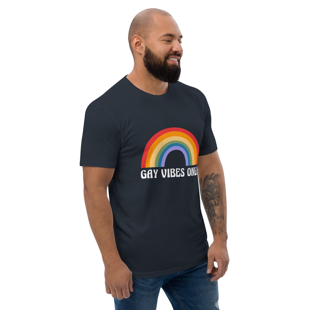 Gay Vibes Only Men's T-Shirt - Midnight Navy - LGBTPride.com