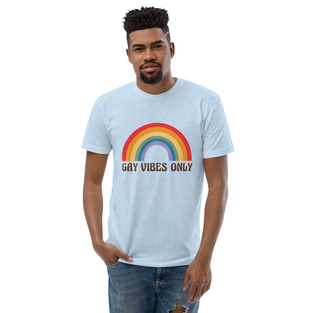 Gay Vibes Only Men's T-Shirt - Light Blue - LGBTPride.com