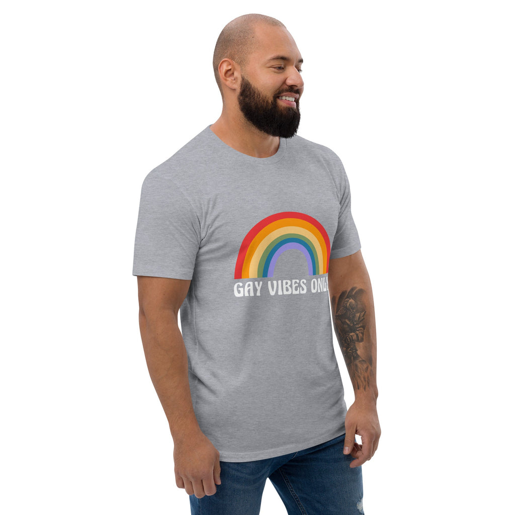 Gay Vibes Only Men's T-Shirt - Heather Grey - LGBTPride.com