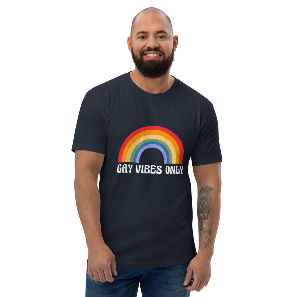 Gay Vibes Only Men's T-Shirt - Midnight Navy - LGBTPride.com