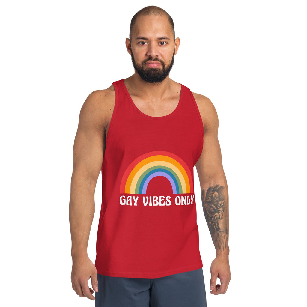 Gay Vibes Only Men's Tank Top - Red - LGBTPride.com