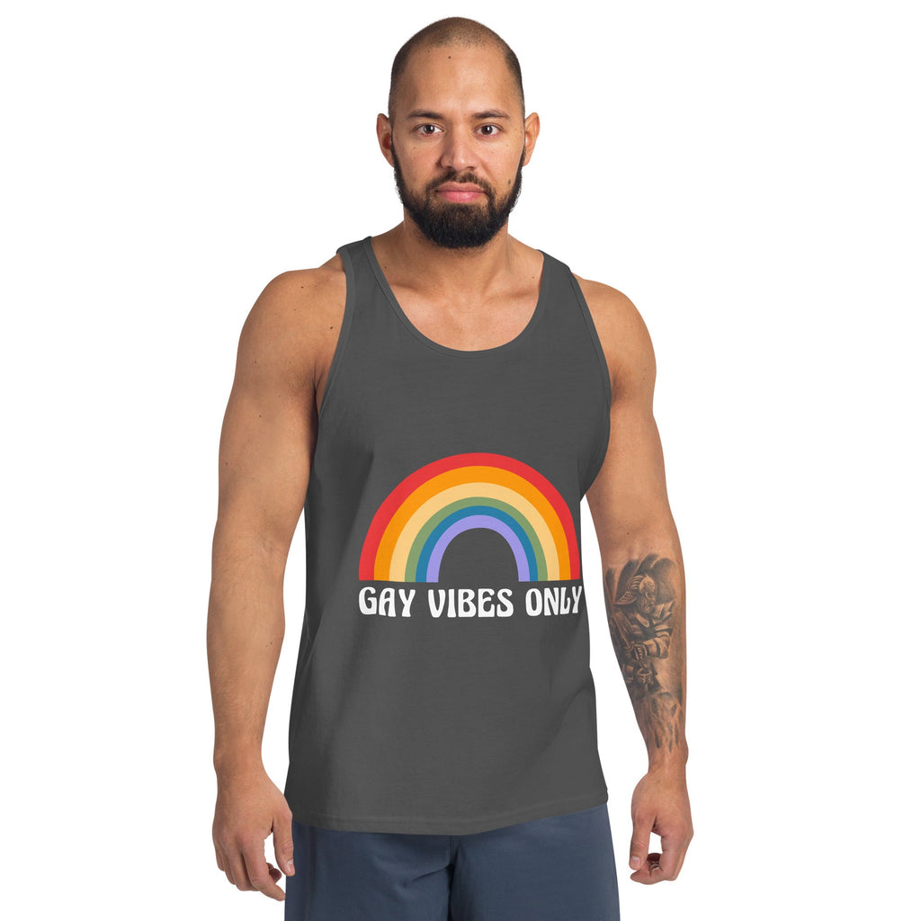 Gay Vibes Only Men's Tank Top - Asphalt - LGBTPride.com