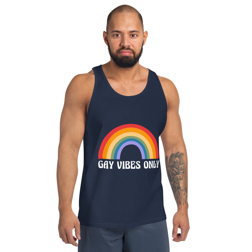 Gay Vibes Only Men's Tank Top - Navy - LGBTPride.com