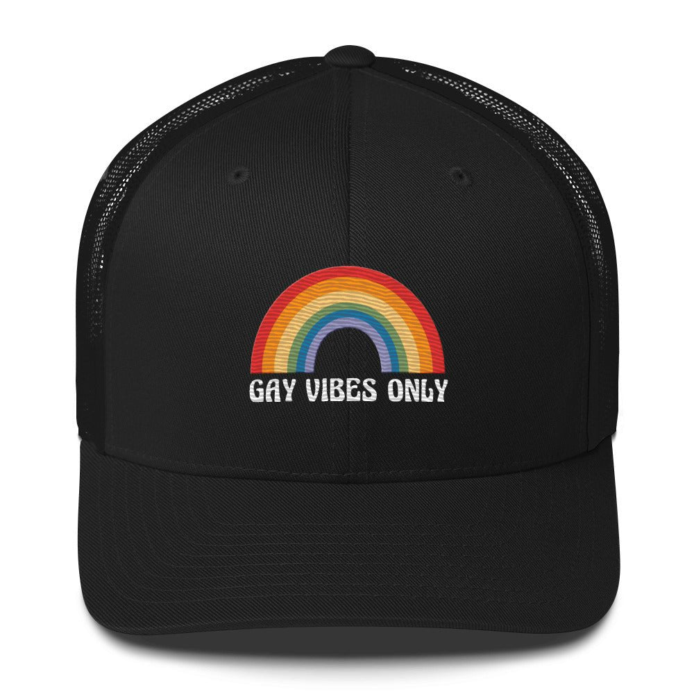 Gay Vibes Only Trucker Hat - Black - LGBTPride.com