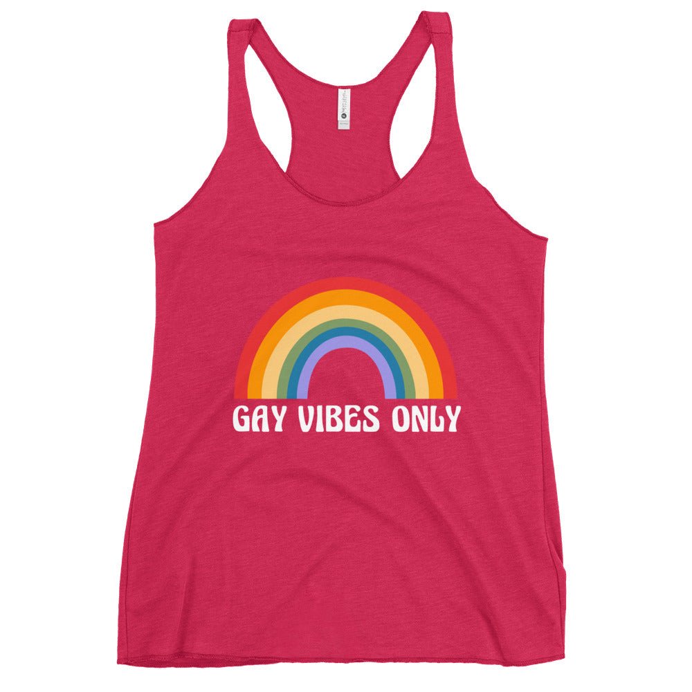 Gay Vibes Only Women's Tank Top - Vintage Shocking Pink - LGBTPride.com