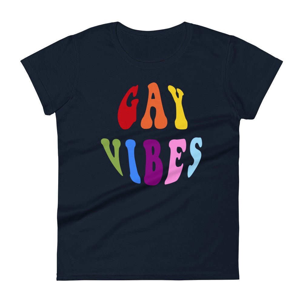 Gay Vibes Women's T-Shirt - Navy - LGBTPride.com