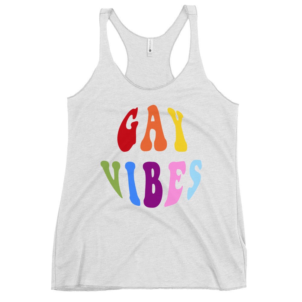 Gay Vibes Women's Tank Top - Heather White - LGBTPride.com