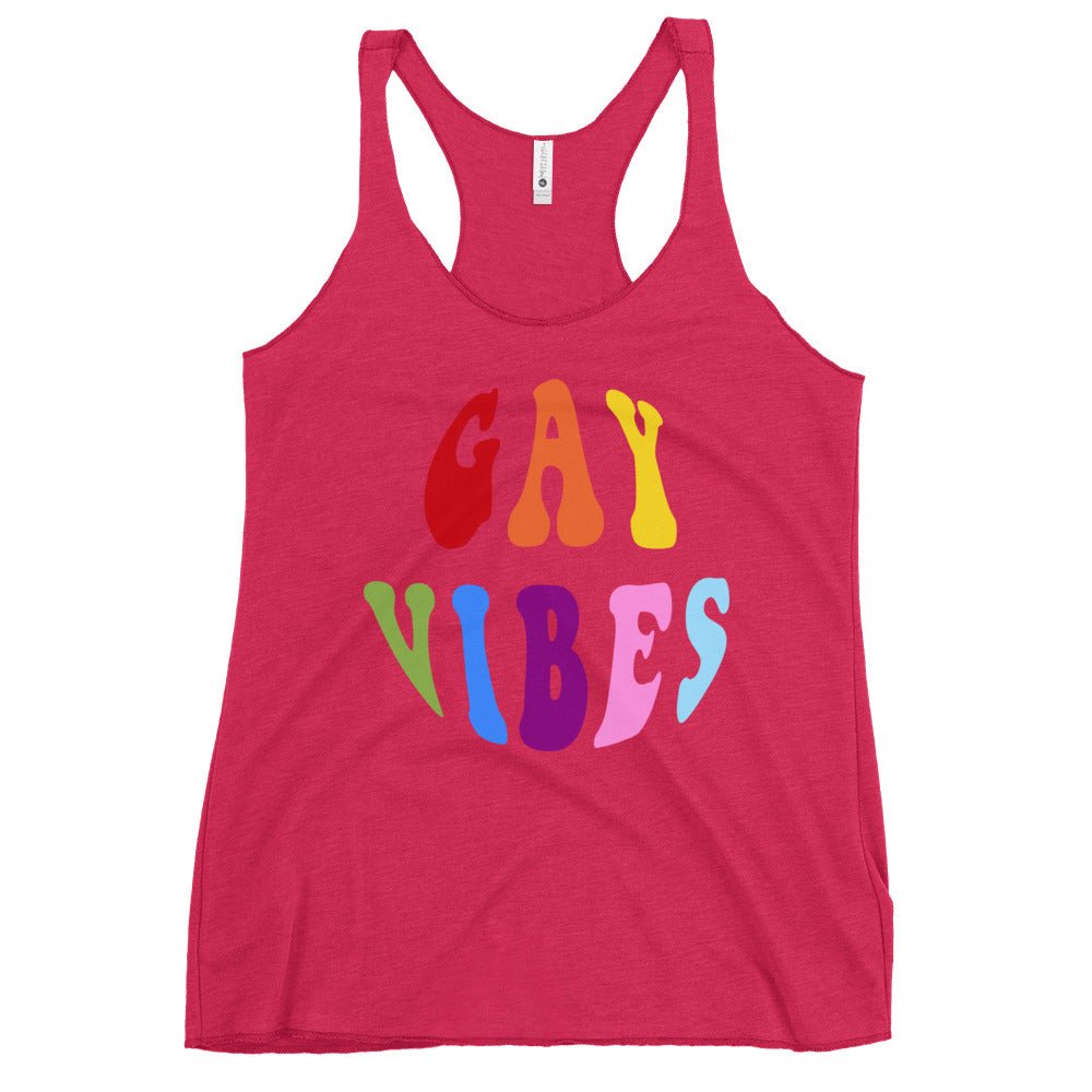 Gay Vibes Women's Tank Top - Vintage Shocking Pink - LGBTPride.com