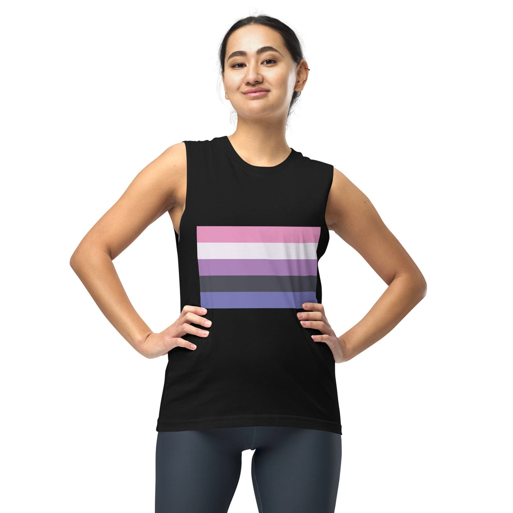 Genderfluid Pride Flag Tank Top - Black - LGBTPride.com