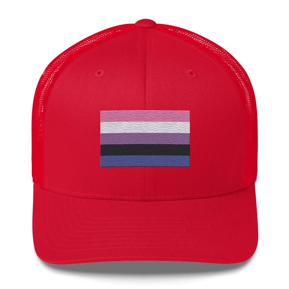 Genderfluid Pride Flag Trucker Hat - Red - LGBTPride.com
