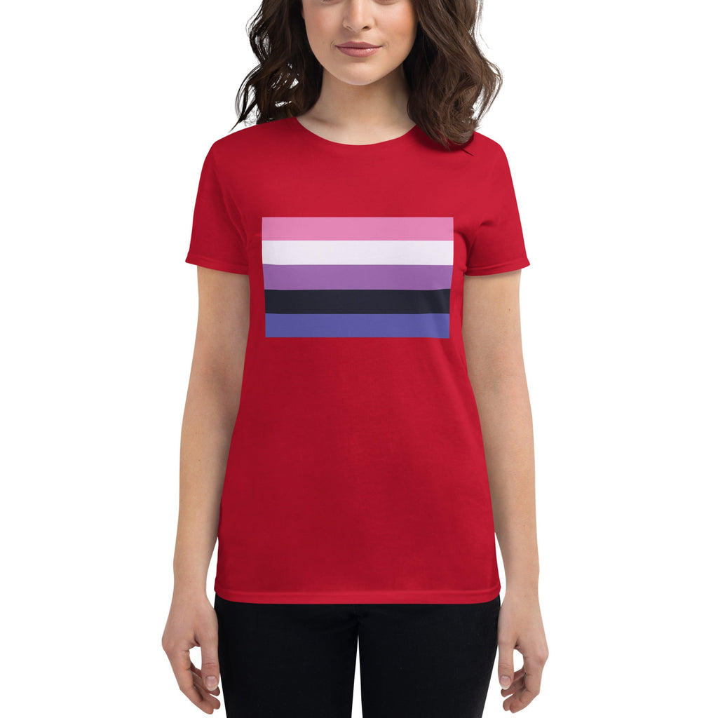 Genderfluid Pride Flag Women's T-Shirt - True Red - LGBTPride.com