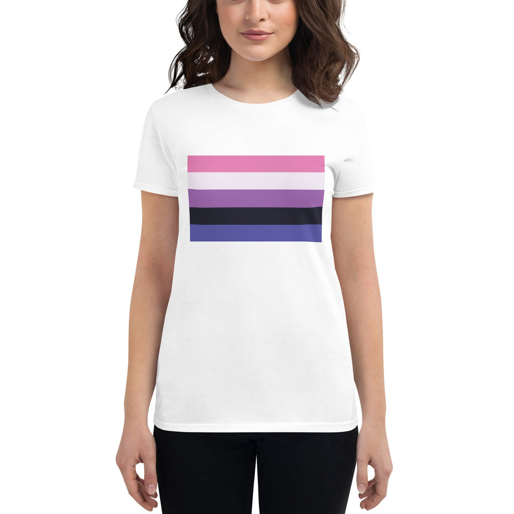 Genderfluid Pride Flag Women's T-Shirt - White - LGBTPride.com
