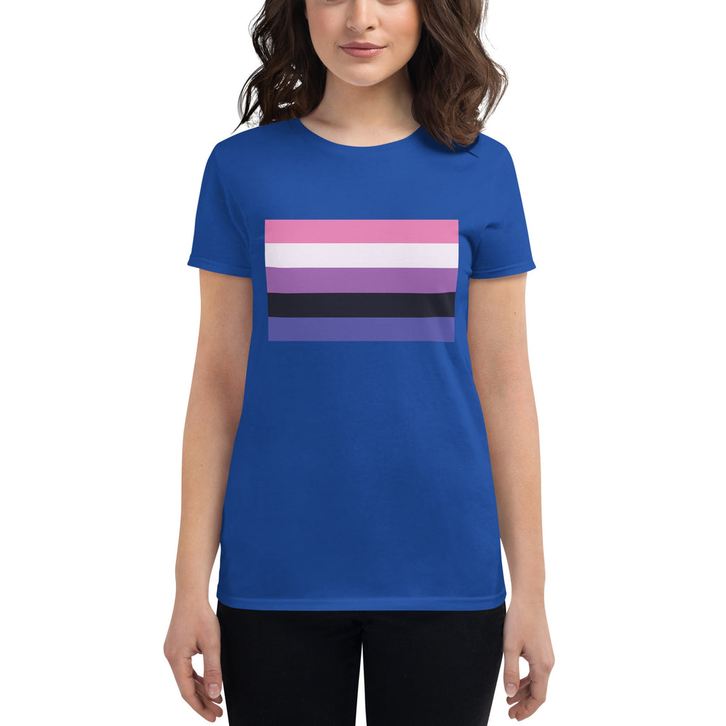 Genderfluid Pride Flag Women's T-Shirt - Royal Blue - LGBTPride.com