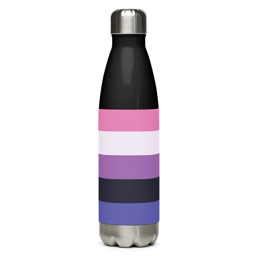 Genderfluid Stainless Steel Water Bottle - White - LGBTPride.com