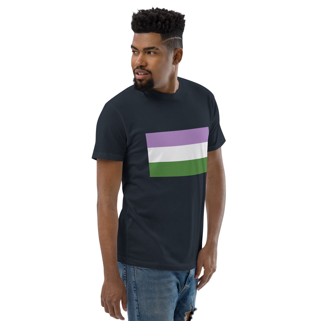 Genderqueer Pride Flag Men's T-shirt - Midnight Navy - LGBTPride.com